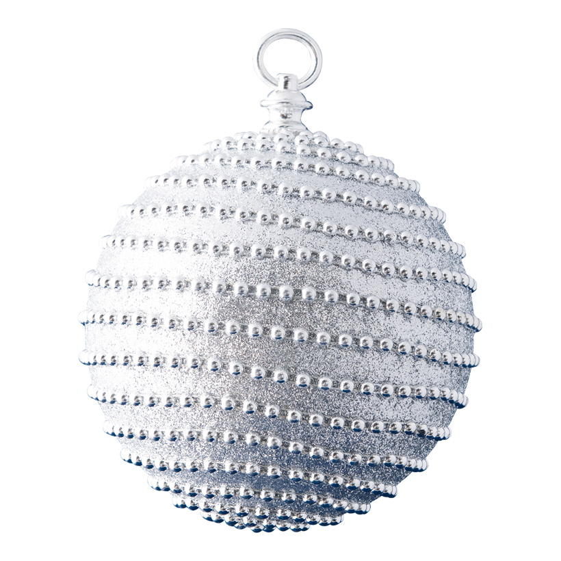 Christmas ball, Ø 15cm decorated with beads & glitter