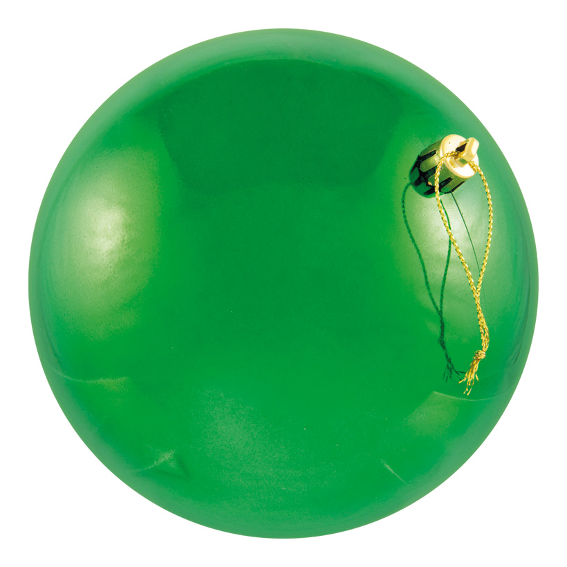 Christmas ball, green, Ø 8cm, 6pcs./blister, seamless, shiny