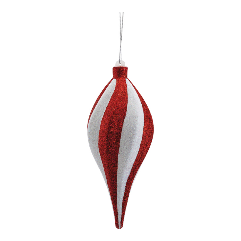 Ornament, 20cm out of plastic, spiral shaped, with glitter and hanger