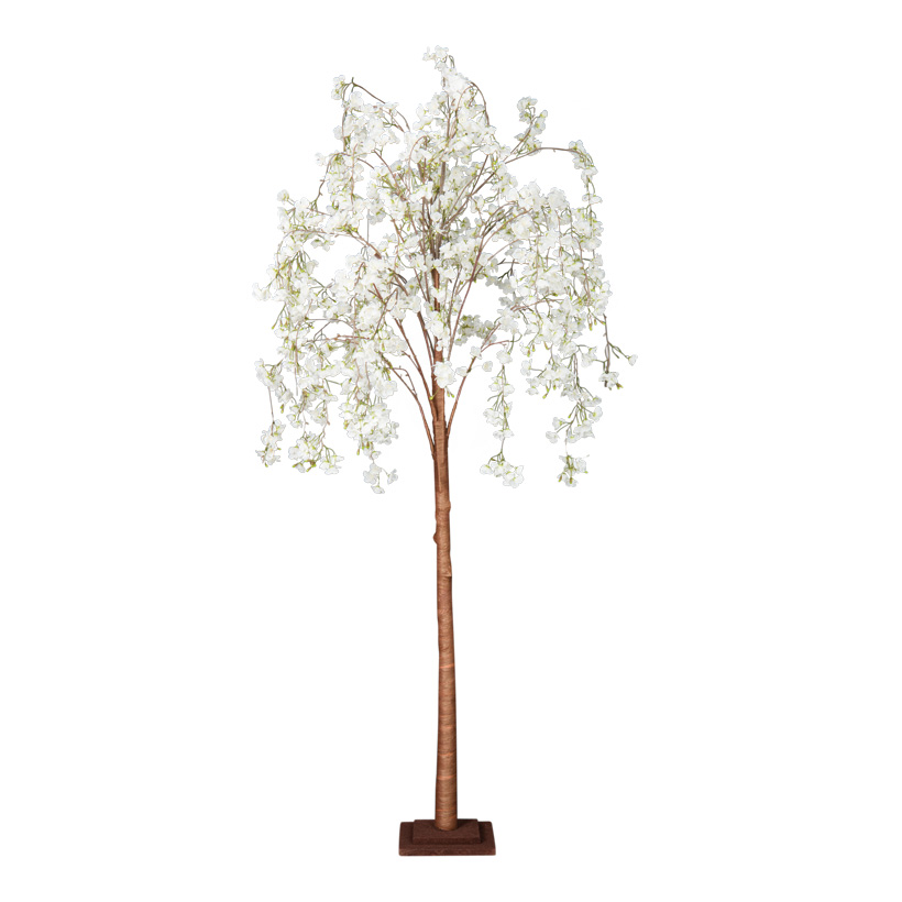 Cherry blossom tree, 180cm  Holzfuß: 20x20x4cm, stem made of hard cardboard, flowers out of artificial silk