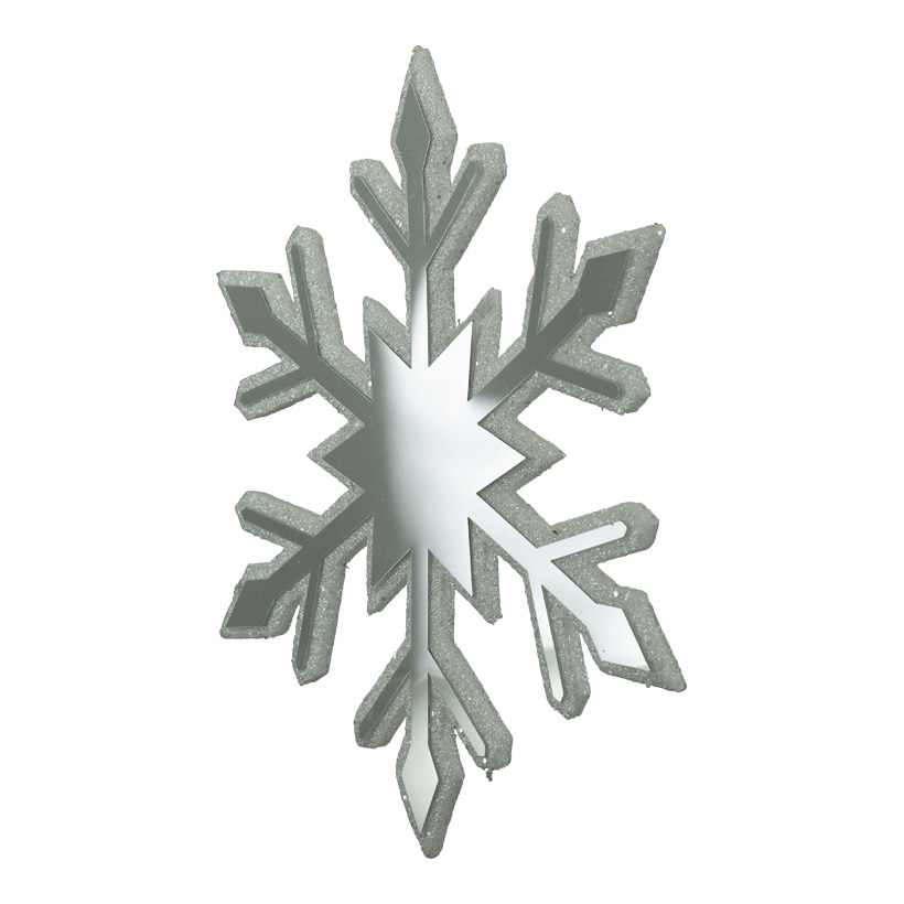 Snowflake with mirror effect, 40cm out of foam, with nylon hanger