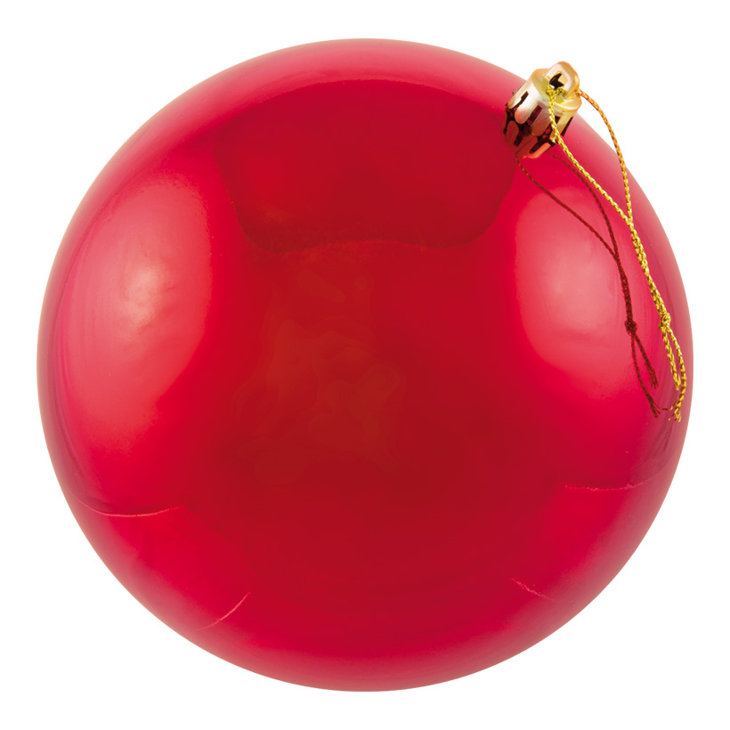 Christmas ball, red, Ø 6cm, 12pcs./blister, seamless, shiny