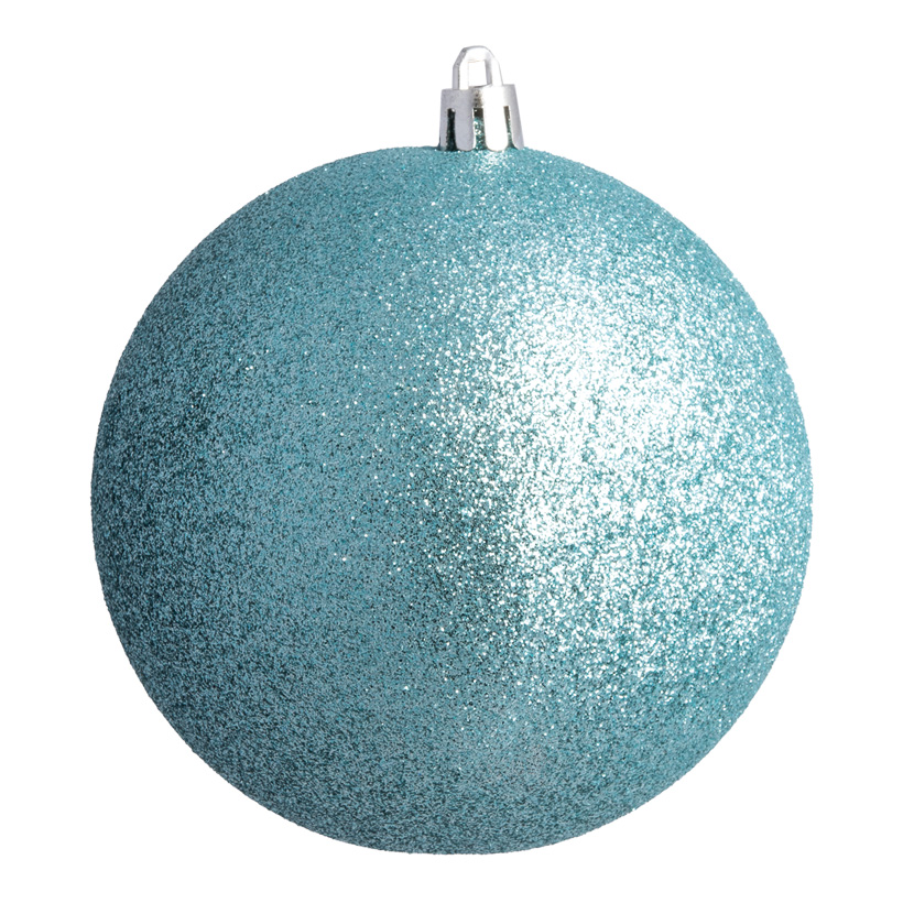 Christmas ball, aqua glitter, Ø 14cm