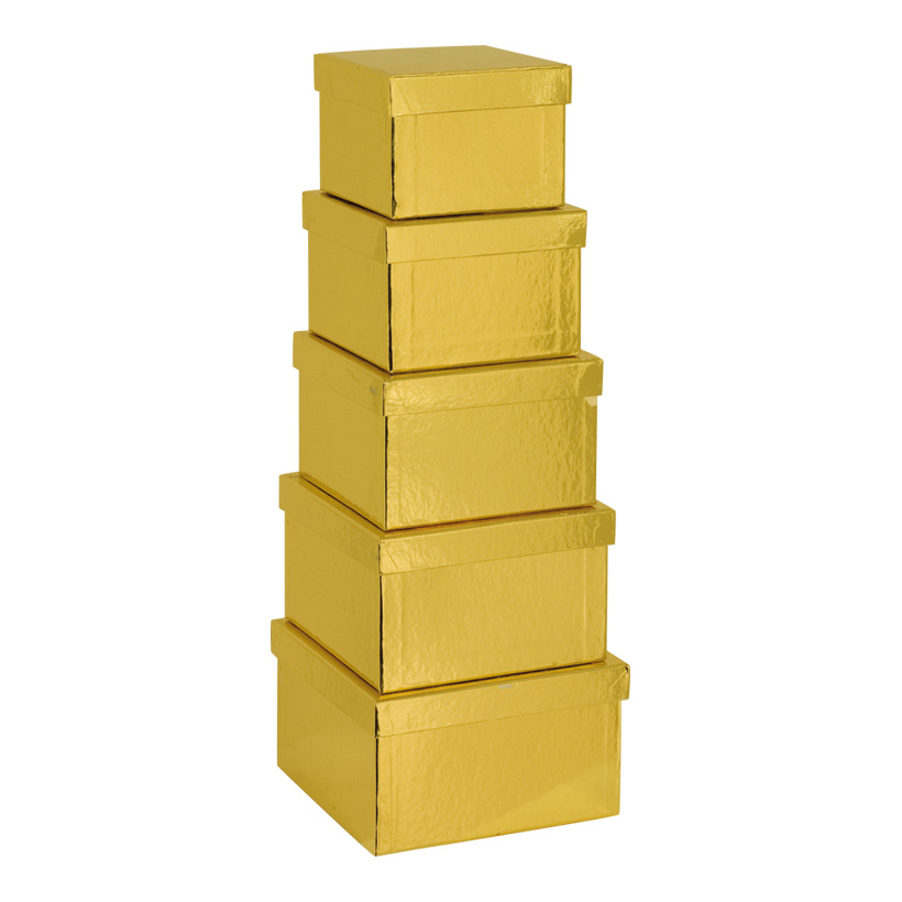 Boxes, 12,5x12,5x9cm - 18,5x18,5x11cm, 5pcs./set, square, nested, cardboard