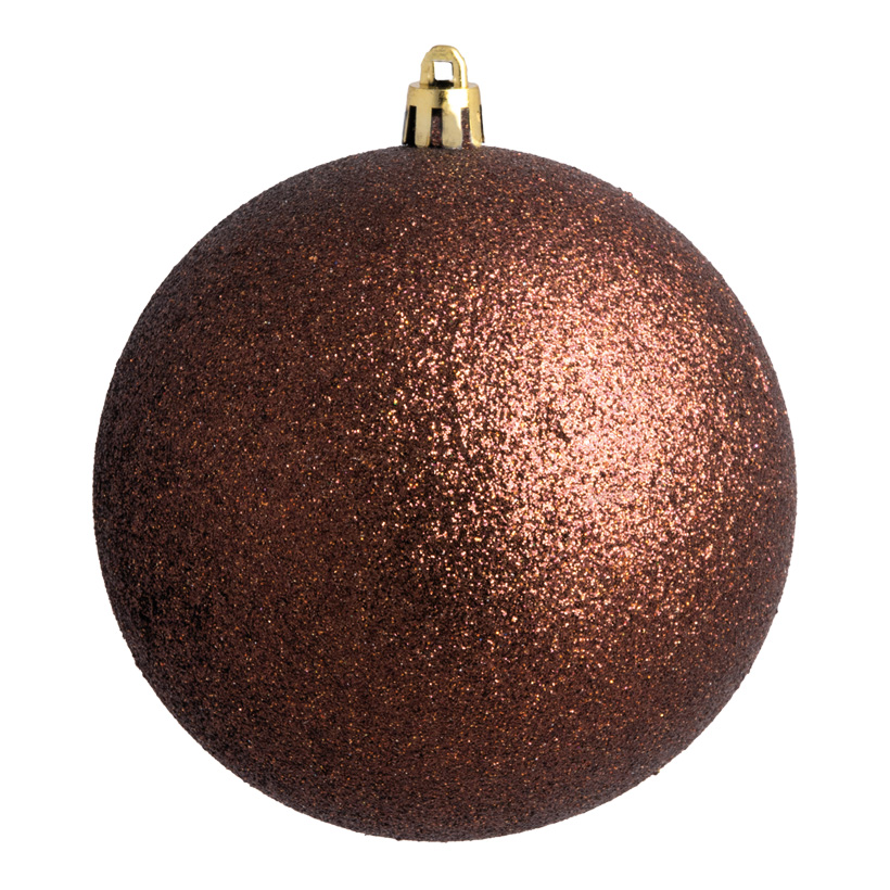 Christmas ball, brown glitter, Ø 6cm 12 pcs./blister