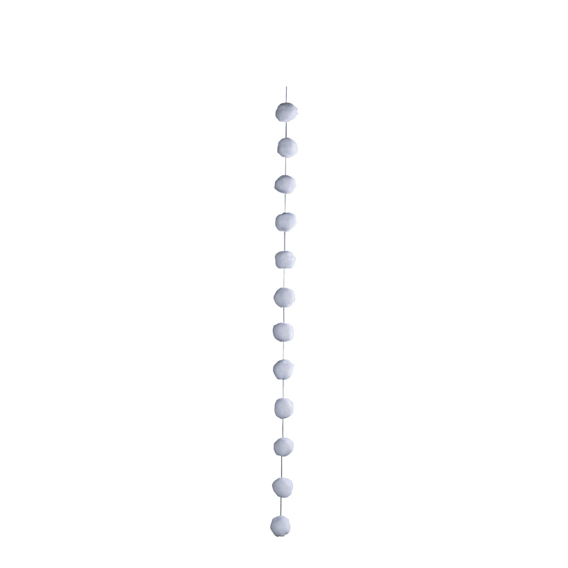 Snowball chain, 180cm Ø 8cm 12-fold, out of cotton wool, with hanger