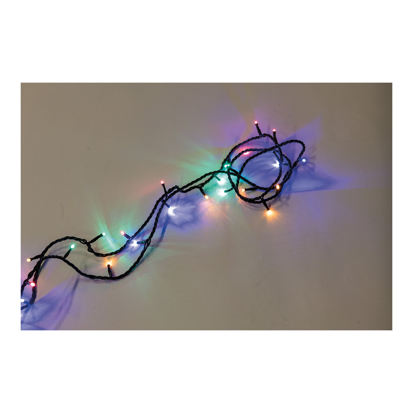 PVC light chain with 100 LEDs, 1000cm IP20 plug for indoor, 10x connectable, 1,5m supply cable, 220-240V