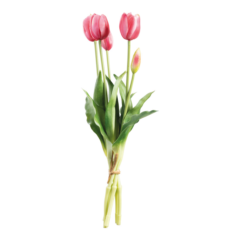 Tulip bunch, 40cm Stiel: 35cm 5-fold, out of artificial silk/plastic, flexible, real-touch effect