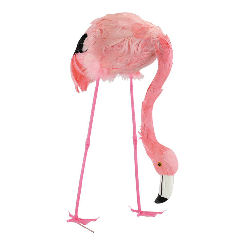 # Flamingo, 38cm, head down, plastic with feathers