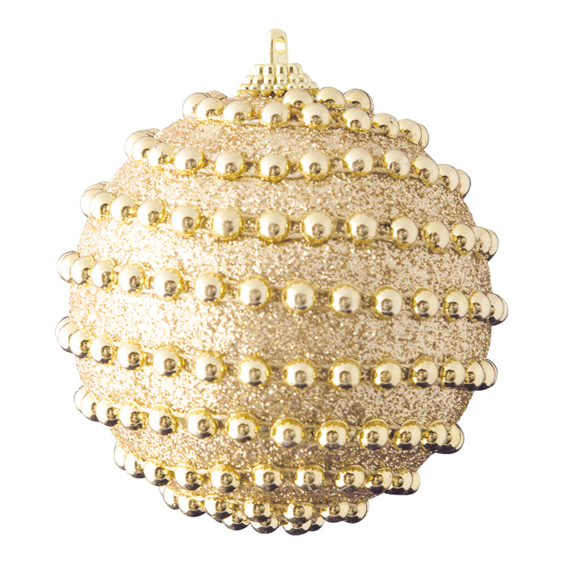 Christmas ball, Ø 8cm decorated with beads & glitter