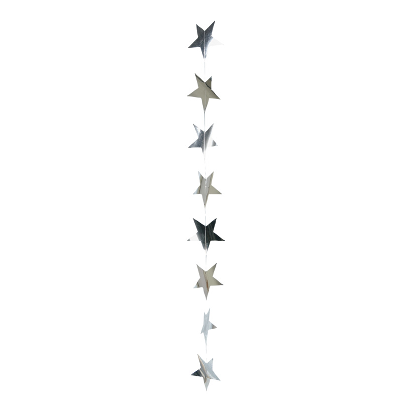 Foil star chain, ca. Ø 12cm, 200cm, 10-fold, metal foil