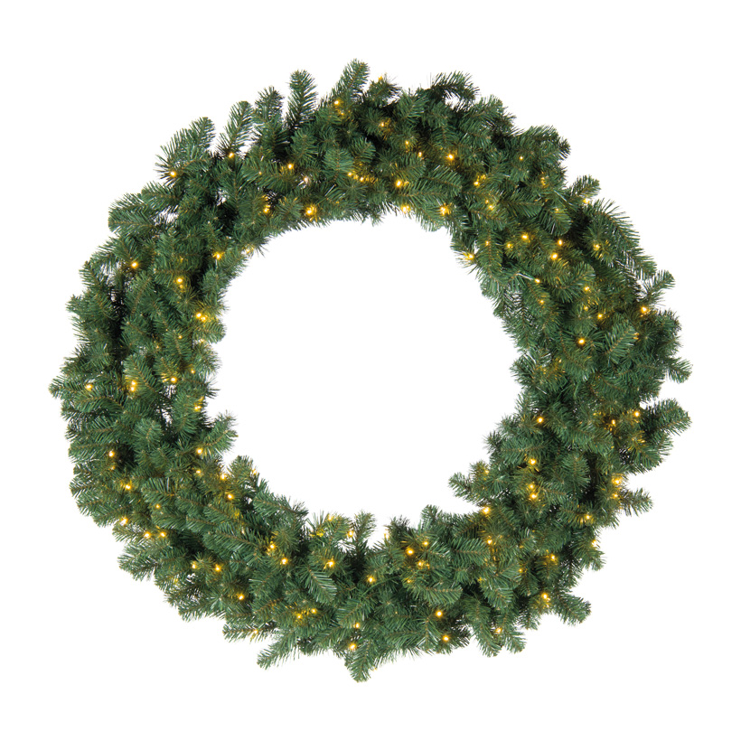 Noble fir wreath, Ø 120cm 440 tips, 180 LEDs, out of plastic, coupleable, for outdoor (IP44 trafo)