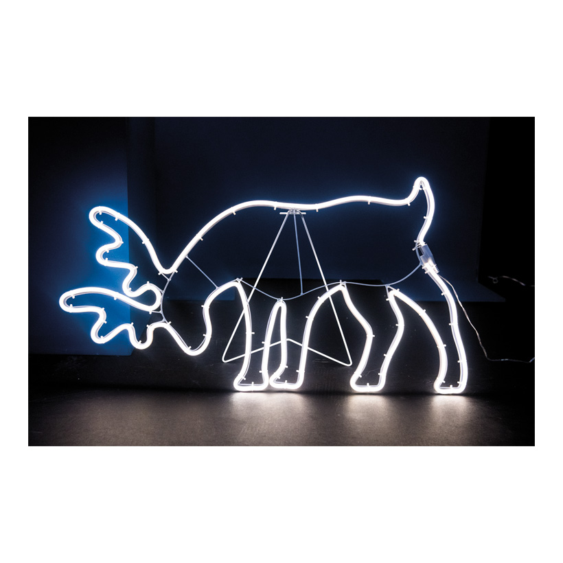 Neon-shape "Reindeer", 80x43cm 230V, IP44, 1,5m supply cable, LED lamp with plug,  head down