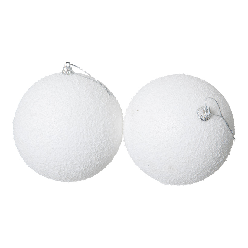 Snowballs, Ø 10cm, 2pcs./blister, with hanger, styrofoam