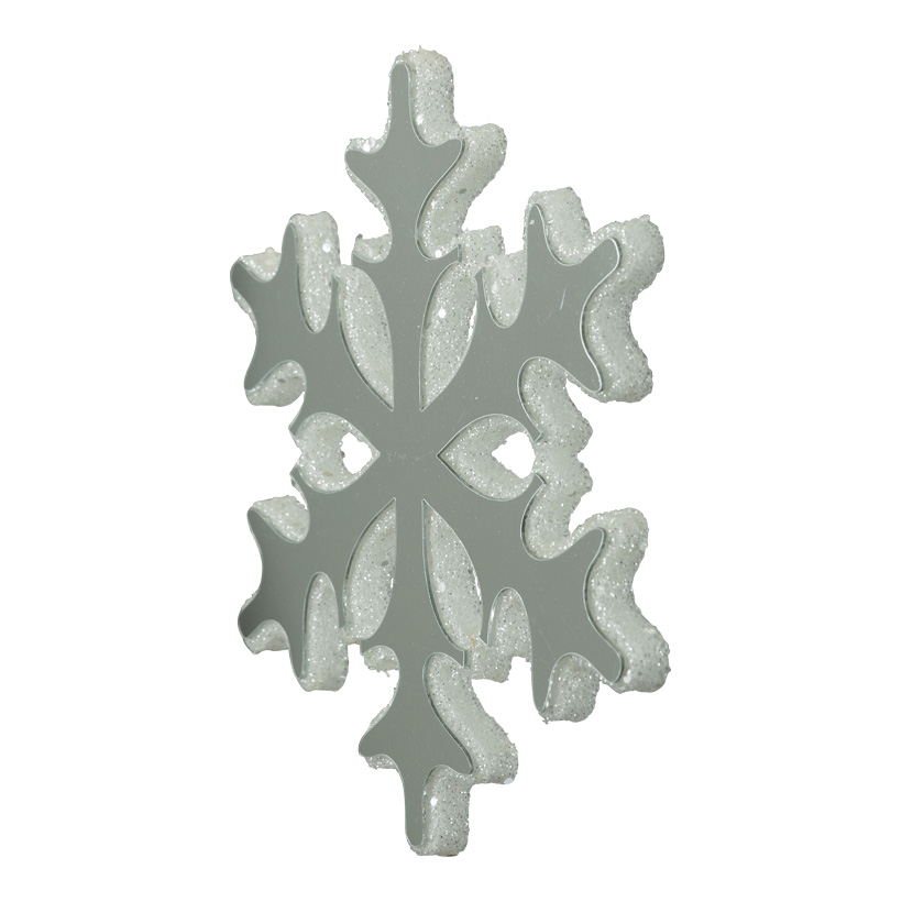 Snowflake with mirror effect, 20cm out of foam, with nylon hanger