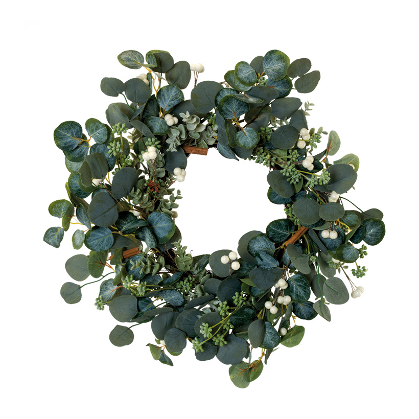 Eucalyptus wreath, Ø50cm made of plastic and artificial silk
