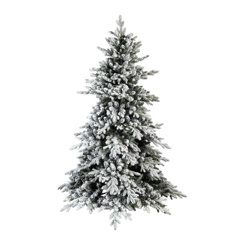 Noble fir snowed, 210cm Ø 100cm 768 PE-tips, 3074 PVC-tips, with metal stand, natural design
