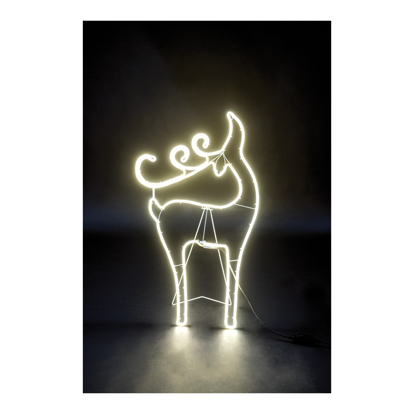 Neon-shape "Reindeer", 85x50cm 120 LEDs, 230V, IP44 plug for outside use, 1,5m power cord