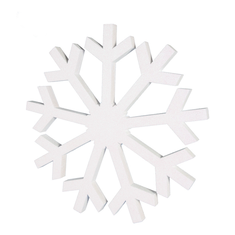 Snowflake Ø 90cm glittered, with hanger, made of styrofoam