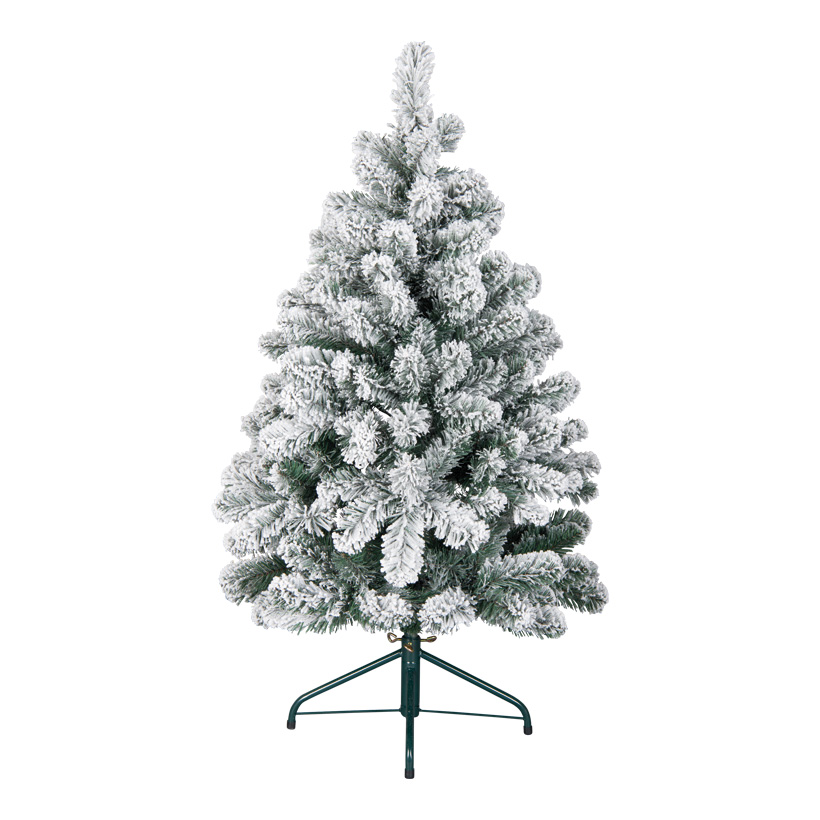 Noble fir, 120cm Ø 70cm 193 tips, out of plastic, snowed, with metal stand