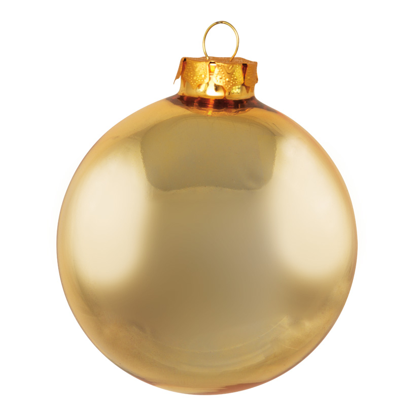 # Christmas balls, gold shiny, Ø 6cm, made of glass, 6 pcs./blister