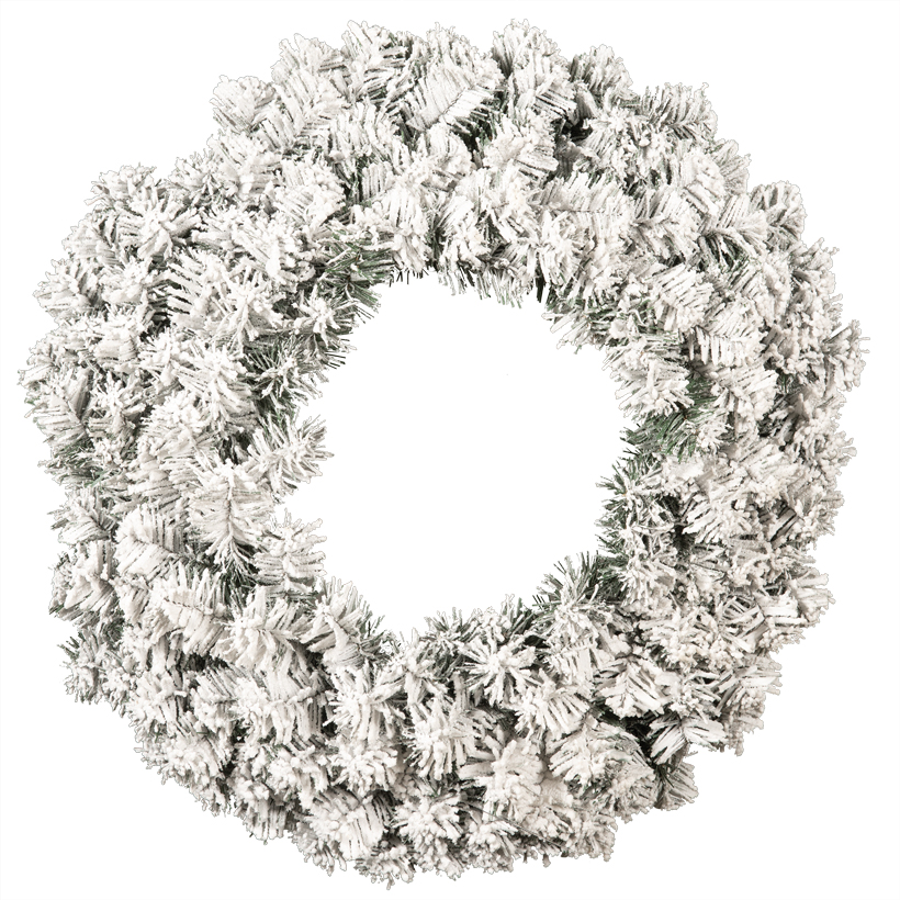 Noble fir wreath, Ø 60cm snowed, with 180 tips, flame retardant