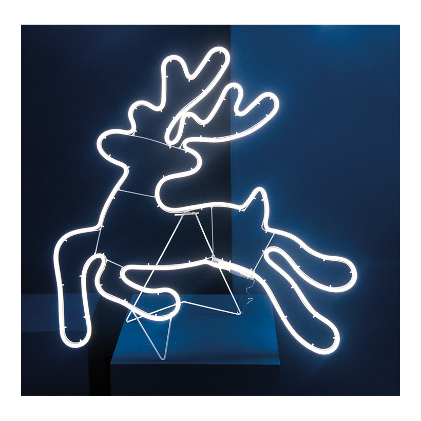Neon-shape "Reindeer", 72x75cm 230V, IP44, 1,5m supply cable, LED lamp with plug,  jumping