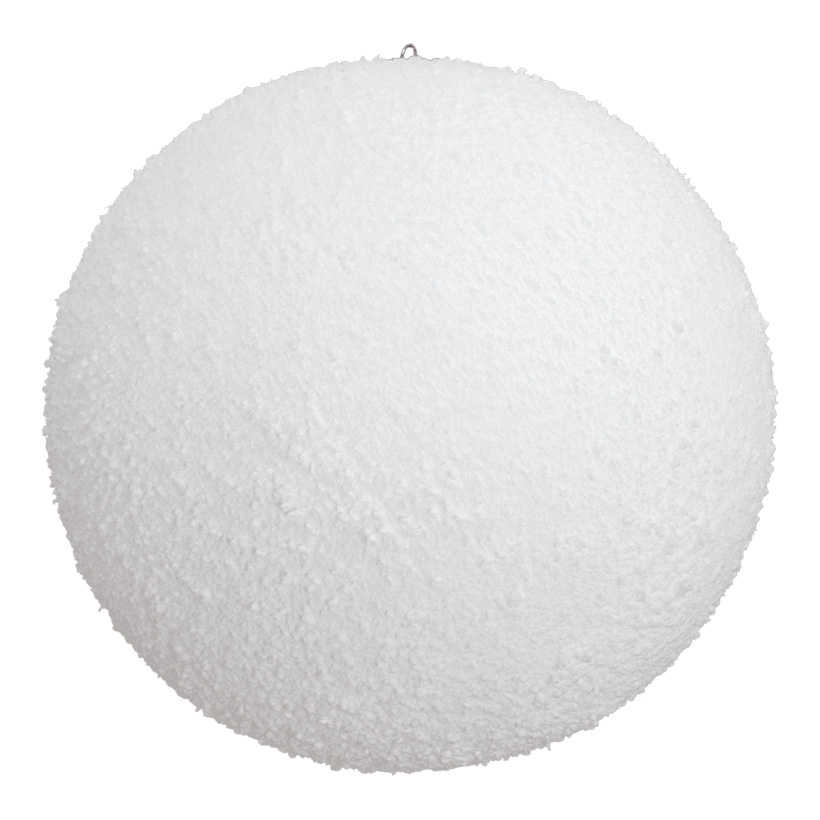 Snowball, Ø 10cm, with hanger, flocked