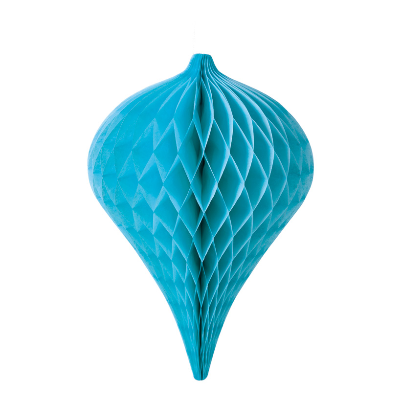 # Ornament, drop-shaped, 30x20cm made of paper, with nylon hanger, flame retardant according to M1
