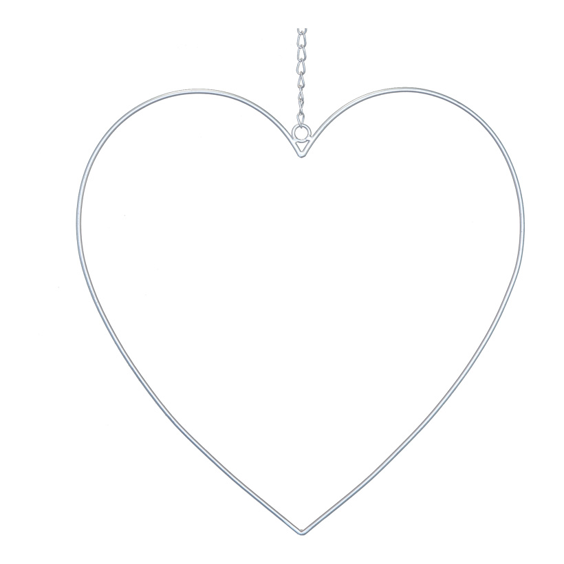 Contour heart, 40x40cm made of metal, with chain to hang