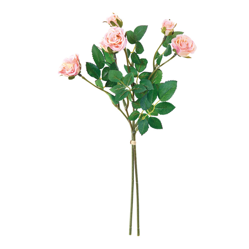Bunch of roses, 33cm 2-fold, with 6 rose flower heads, artificial