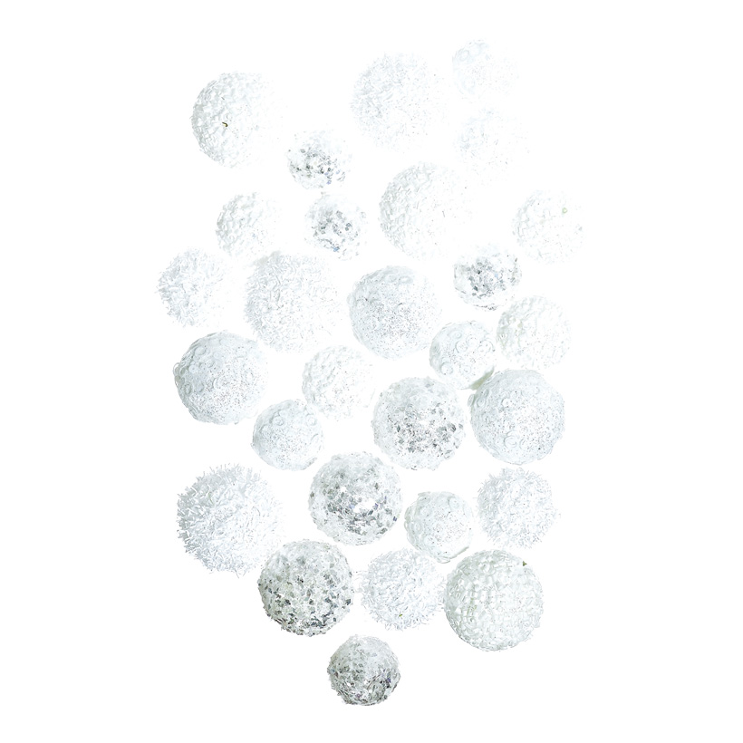 Mini snowballs, Ø 3-4cm 28-fold, made of styrofoam