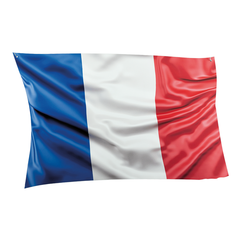 # Flag, 58x40cm out of plastic, double-sided printed, flat