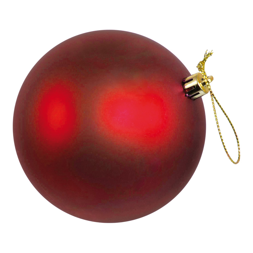 Christmas ball, matt red, Ø 6cm, 12pcs./blister, seamless, mat