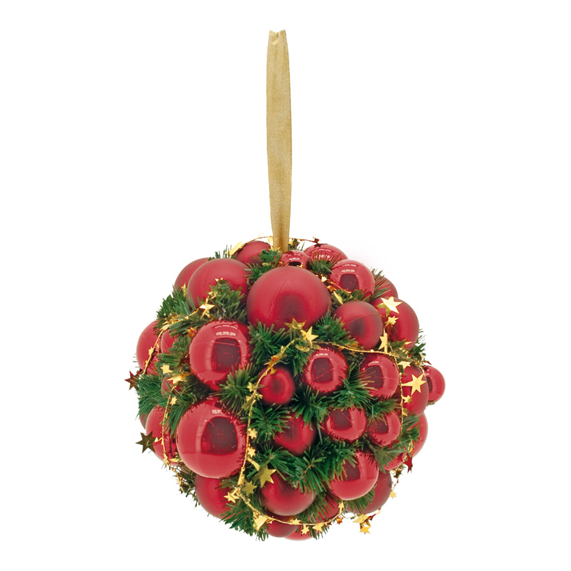 Christmas ball cluster, Ø 30cm, decorated, plastic