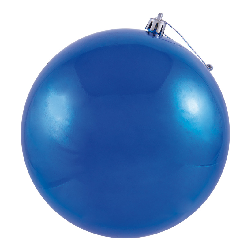 Christmas ball, blue, Ø 8cm, 6pcs./blister, seamless, shiny