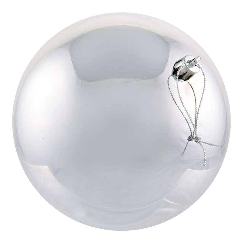 Christmas ball, silver, Ø 8cm, 6pcs./blister, seamless, shiny