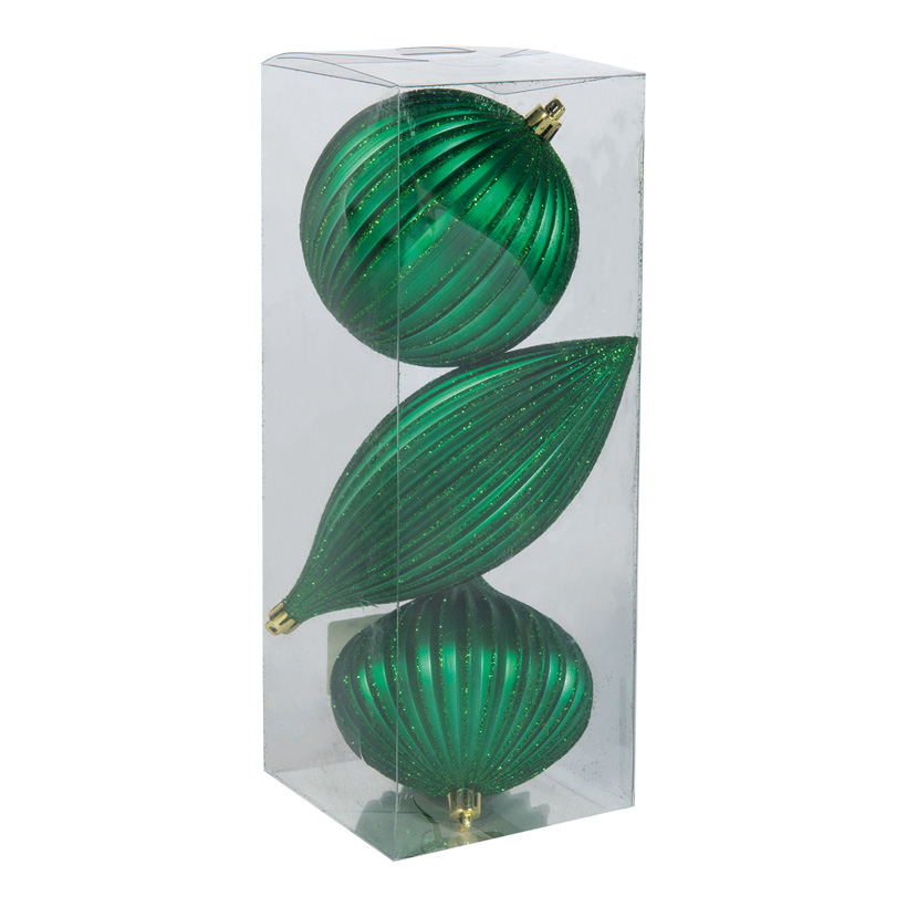 Ornament baubles, 10cm with hanger, 3 pcs./set