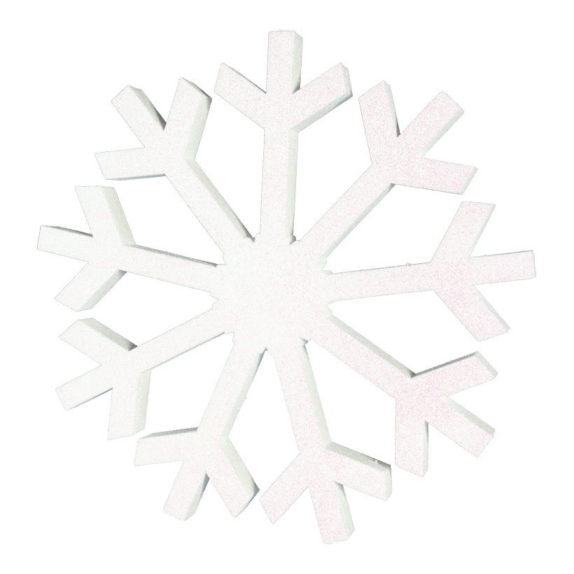 Snowflake Ø 60cm glittered, with hanger, made of styrofoam
