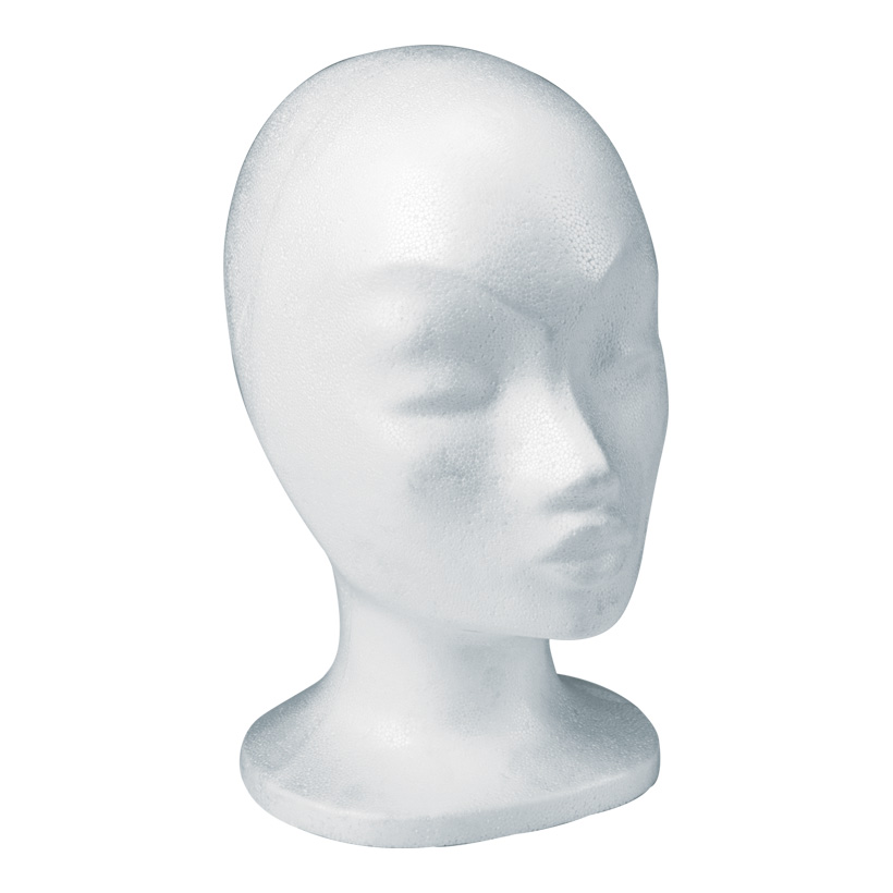 # Female head "Mona", 28x14cm, Kopfumfang 52cm, styrofoam