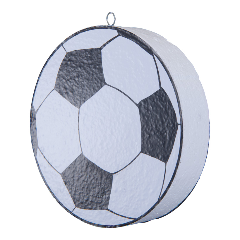 Hanger football, Ø 15cm out of styrofoam, double-sided, with suspension eye