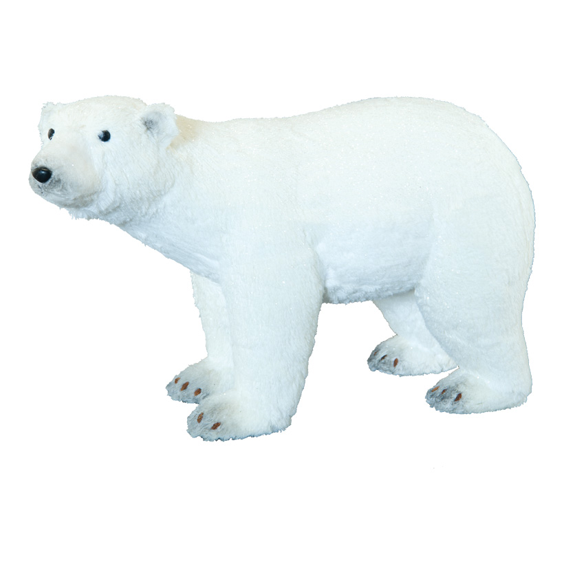 Polar bear, 54x23x34cm with glitter, made of styrofoam/fake fur